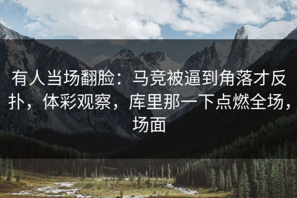 有人当场翻脸：马竞被逼到角落才反扑，体彩观察，库里那一下点燃全场，场面