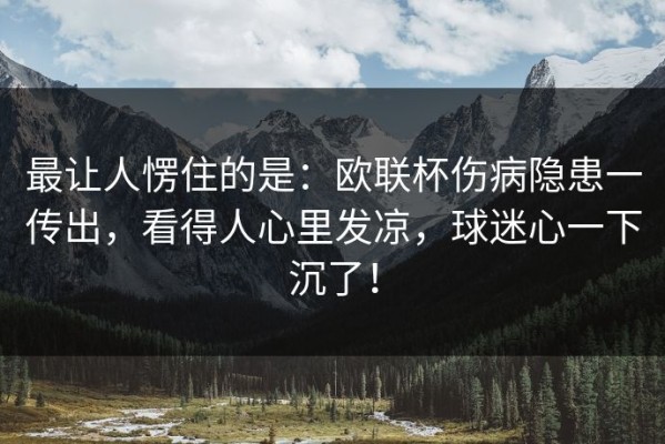 最让人愣住的是：欧联杯伤病隐患一传出，看得人心里发凉，球迷心一下沉了！