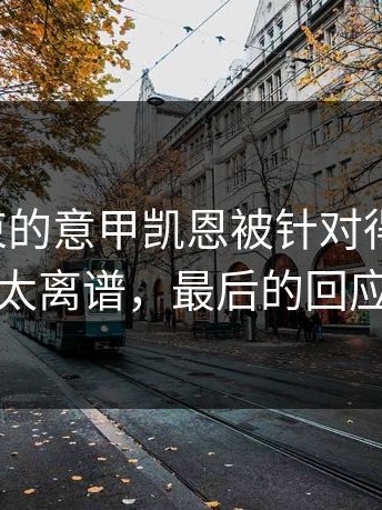 刚刚结束的意甲凯恩被针对得很明显，场面太离谱，最后的回应太硬