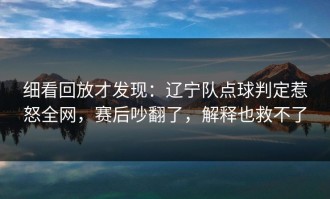 细看回放才发现：辽宁队点球判定惹怒全网，赛后吵翻了，解释也救不了