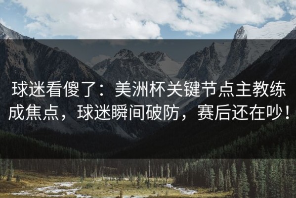 球迷看傻了：美洲杯关键节点主教练成焦点，球迷瞬间破防，赛后还在吵！