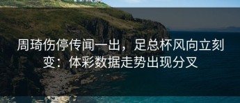 周琦伤停传闻一出，足总杯风向立刻变：体彩数据走势出现分叉
